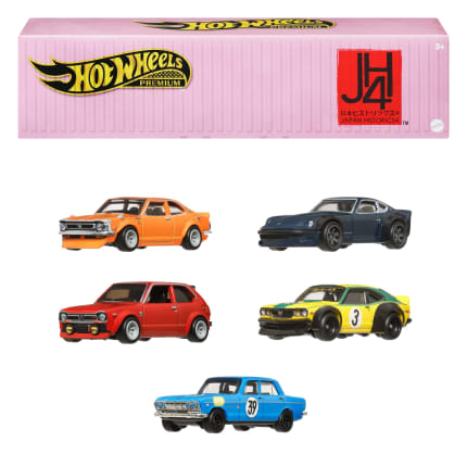 Hot Wheels Premium Car Culture Japan Historics 4 5-Vehicle Set in Collectible Container - Image 1 of 6