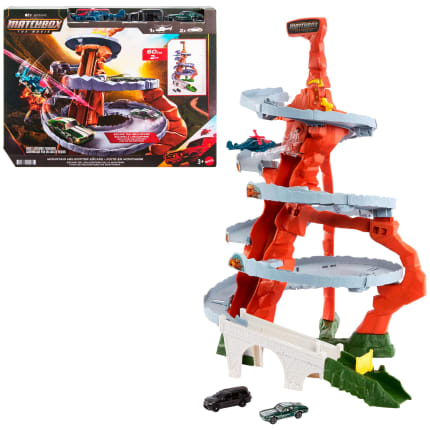 Matchbox The Movie Mountain Helicopter Escape Playset With 2 Toy Cars & 1 Helicopter - Imagem 1 de 6