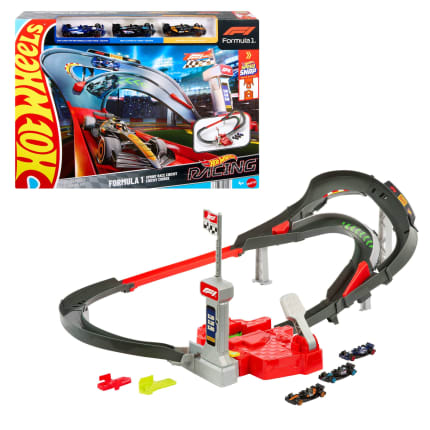 Hot Wheels Racing Formula 1 Sprint Race Circuit Track Set With 3 Die-Cast Toy Cars in 1:64 Scale - Image 1 of 6