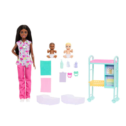 Barbie Careers Baby Doctor Playset With Brunette Fashion Doll, 2 Baby Dolls, Exam Table & Accessories - Image 1 of 6