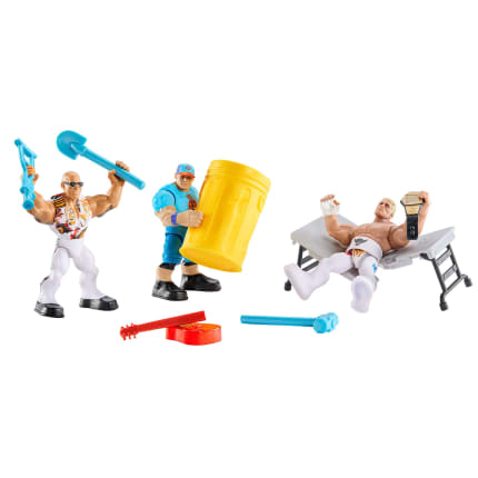 WWE Knuckle Crunchers Action Figures 3-Pack With 8 Accessories, Bone-Crunching Movement - Image 1 of 6