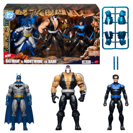 DC Premier Batman & Nightwing vs Bane Pack 6.5 Inch Scale Action Figures, Accessories - Image 1 of 