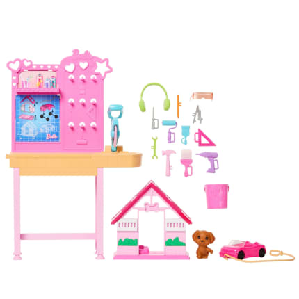 Barbie World Build-A-Doghouse Playset With Workbench, Buildable Doghouse & 15+ Accessories - Imagem 1 de 6