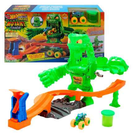 Hot Wheels Monster Trucks Mutant Monster Takedown Playset With Toy Truck & Slime - Imagen 1 de 6