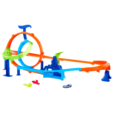 Hot Wheels Stunt Tracks Rapid Launch Cyclone Track Set & 1:64 Scale Die-Cast Toy Car - Image 1 of 5