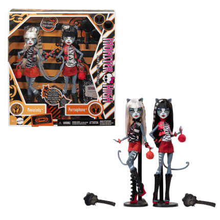 Monster High Boo-Riginal Creeproduction Meowlody And Purrsephone Dolls With Diary And Doll Stands - Image 1 of 6