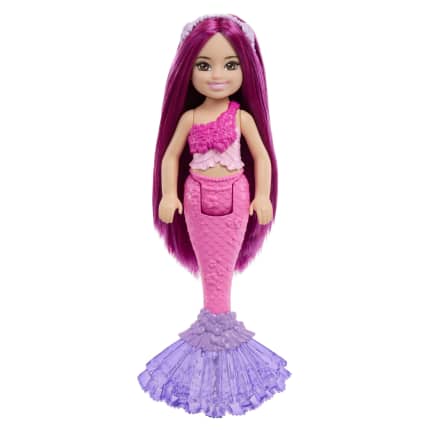 Barbie Chelsea Mermaid Small Doll With Pink Hair & Removable Hair Accessory, 6-Inch Toy - Image 1 of 6