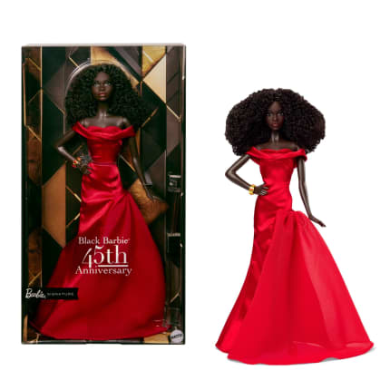 Barbie Signature Collectible Doll in Red Gown, 45Th Anniversary Black Barbie By Kitty Black Perkins - Imagem 1 de 6