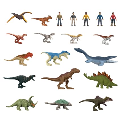 Jurassic World-20Mini-Figurines-Coffret Répliques Dinosaures, Humains - Imagem 1 de 6