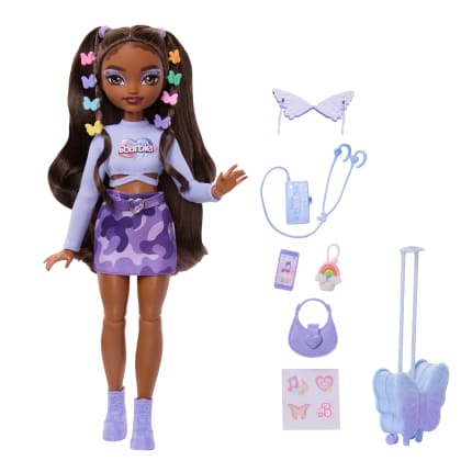 Barbie Dream Besties Weekend Getaway Brooklyn Fashion Doll With 7 Travel Themed Accessories - Image 1 of 6