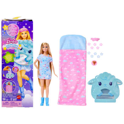 Barbie Party Unboxed Sleepover Reveal Series Blue Pajama Doll & Accessories With 7 Surprises - Image 1 of 6