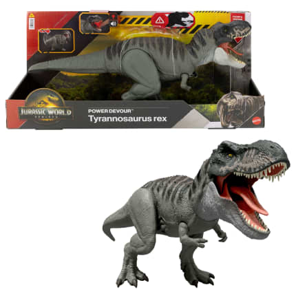 Jurassic World Dinossauro de Brinquedo Rebirth T-Rex Mordida Destruidora - Imagem 1 de 6