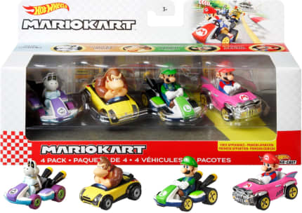 Hot Wheels Mario Kart Veículo de Brinquedo Pacote surpresa com 4 carros - Image 1 of 6