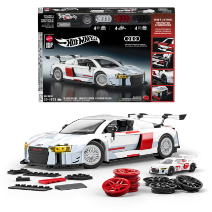 Mattel Brick Shop Hot Wheels ’15 Audi R8 Lms Deluxe Version Building Toy Kit (861 Pieces), For Collectors - Imagen 1 de 