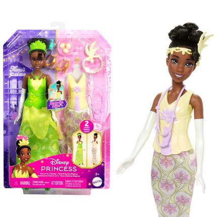 Disney Princess 2-in-1 Stories Tiana Fashion Doll With 2 Snap-On Bodices, 2 Skirts & 9 Accessories - Imagem 1 de 6