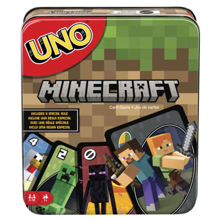 UNO Card Game, Gifts For Kids, Minecraft Themed, Storage Tin Box - Image 1 of 6