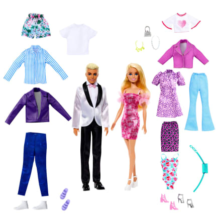 Barbie Doll And Ken Doll Fashion Set With Clothes And Accessories - Image 1 of 6