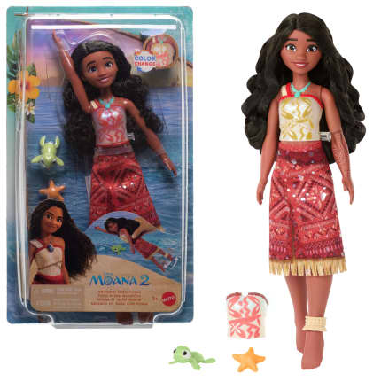 Disney Moana 2 Toys, Swimming Tautai Moana Fashion Doll With 2 Accessories & Color-Change Bodice - Image 1 of 6