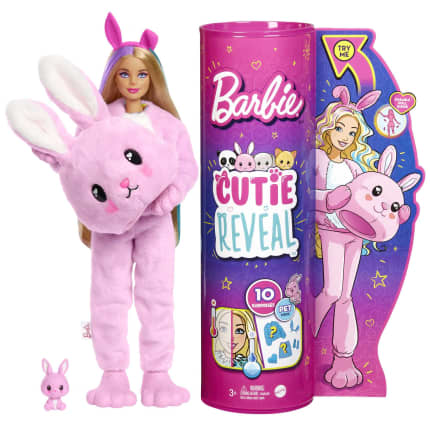 Barbie Doll Cutie Reveal Bunny Plush Costume Doll With Pet, Color Change - Image 1 of 6