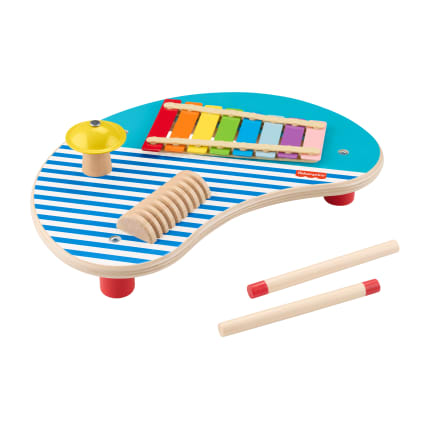 Fisher-Price Table Musicale en Bois, Percussions, 3Éléments en Bois - Image 1 of 6