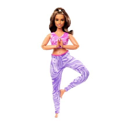Barbie Made To Move Fashion Doll, Brunette With Curvy Body, Removable Top & Pants, 22 Bendable Joints - Image 1 of 4