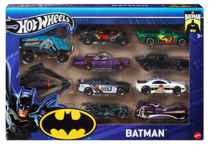 Hot Wheels 1:64 Scale Batman-Themed Toy Vehicles, Set Of 10 - Image 1 of 3