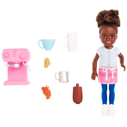 Barbie Chelsea Can Be… Barista Doll And 7 Career-Themed Accessories Including Coffee Maker - Image 1 of 6