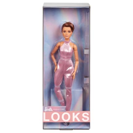Barbie Looks No. 22 Collectible Doll With Pixie Cut And Sequined Y2K Jumpsuit - Imagen 1 de 4