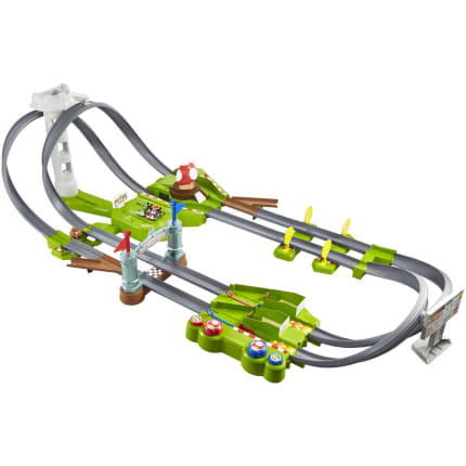 Hot Wheels Mario Kart Circuit Track Set & 2 Mario & Yoshi Karts Vehicles - Image 1 of 6