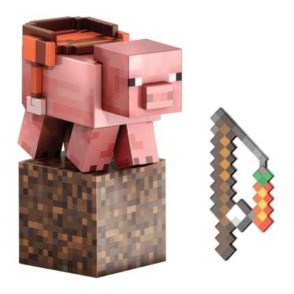 Minecraft Diamond Level Pig Action Figure, 4 Accessories, 5.5-in Collector Scale - Imagem 1 de 6