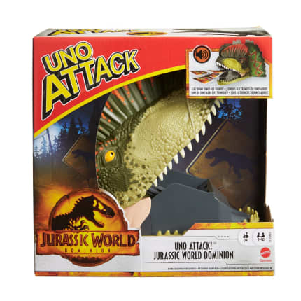UNO Attack Jurassic World Dominion Card Game With Dinosaur Card Launcher - Imagen 1 de 6