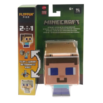 Minecraft Flippin’ Figs Figures, 2-In-1 Fidget Play, 3.75-Inch Scale Collectible Toy (Characters May Vary) - Image 1 of 6
