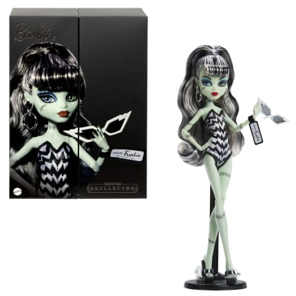 Monster High X Barbie Doll, Frankie Stein With Original Barbie Swimsuit, Black Dress And Accessories - Image 1 of 6