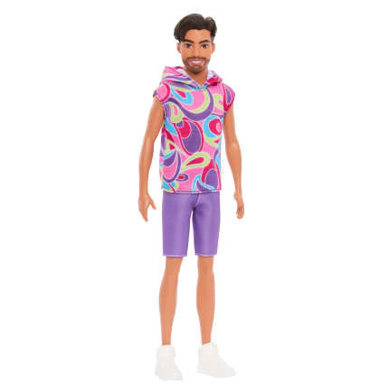 Barbie Fashionistas Ken Doll #227, Brunette Fashion Doll With Totally Hair-inspired Look, 65Th Anniversary - Imagem 1 de 6