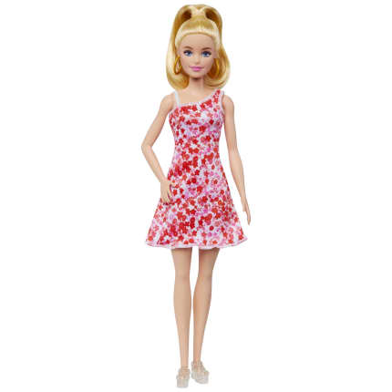 Barbie Fashionistas Doll #205 With Blond Ponytail And Floral Dress - Imagen 1 de 6