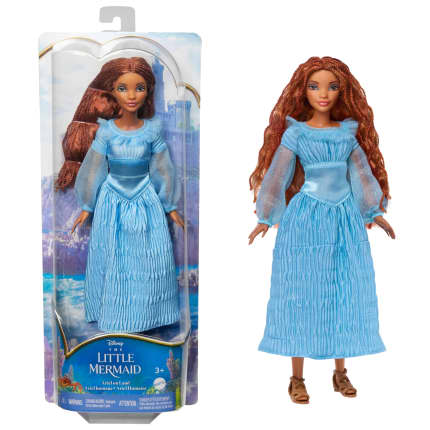 Disney The Little Mermaid Ariel Fashion Doll On Land in Signature Blue Dress - Image 1 of 6