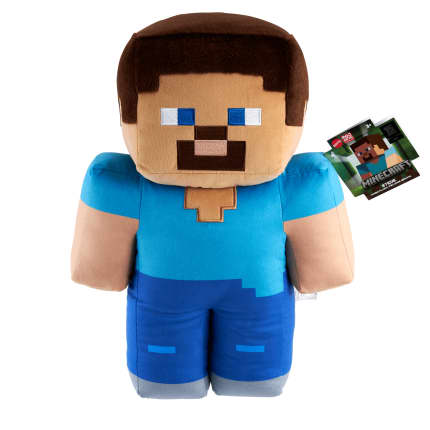 Minecraft Steve 16-in Scale Jumbo Plush Figure, Pixelated Design - Image 1 of 3