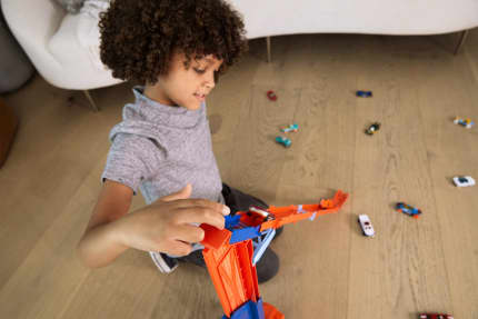 Hot Wheels City Speed Drop Transport Hauler, includes 1 Car - Image 1 of 5