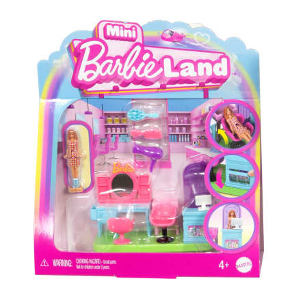 Barbie Mini Barbieland  Poupée et Coffret de Jeu Salon de Coiffure - Imagem 1 de 5