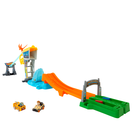 Hot Wheels Racerverse Jurassic World Blue’s Raptor Rush Track Set With 2 Toy Die-Cast Vehicles - Image 1 of 6