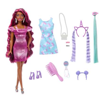 Barbie Ultra Chevelure Poupée, Robes, 10Accessoires Mode et Coiff. - Imagen 1 de 6