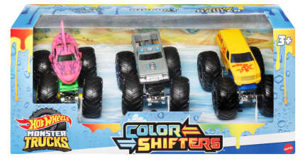 Hot Wheels Monster Trucks 1:64 Color Shifters 3-Pack, Toy Trucks For Kids - Imagem 1 de 1
