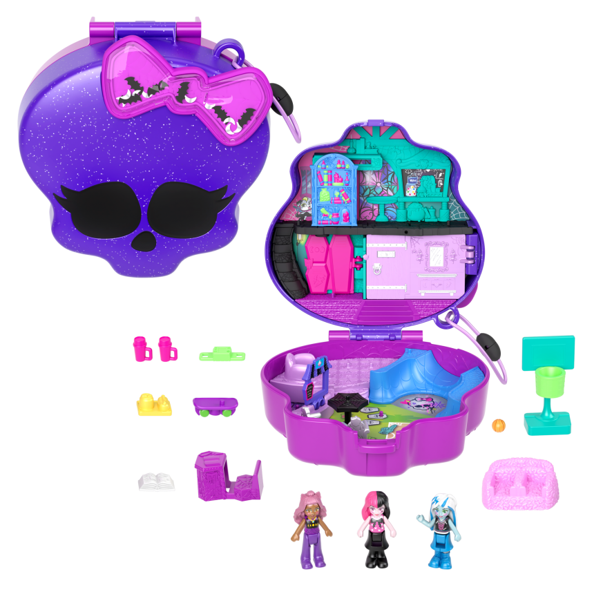 Polly Pocket - Coffret Monster High Draculaura, Clawdeen Wolf Et Frankie Stein - Mini-Figurines - 4 Ans Et + - Image 1 of 6
