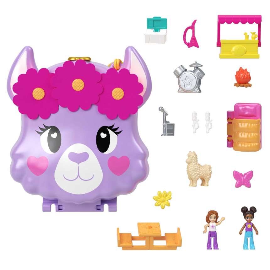 Polly Pocket Kampeeravontuur Compacte Speelset Lama - Image 1 of 6