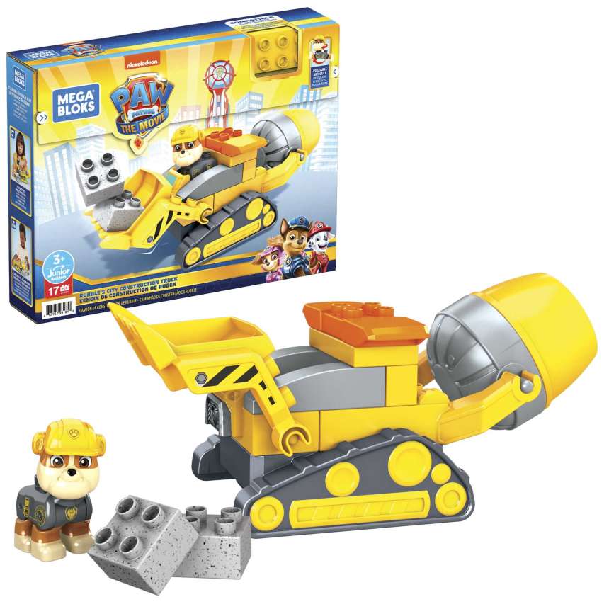 Mega Bloks PAW Patrol: The Movie - Rubble’s City Construction Truck Set - Image 1 of 6