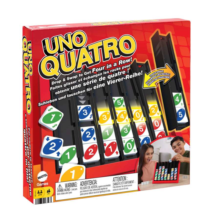 Mattel Games - Uno Quatro - Jeu De Cartes Famille - 7 Ans Et + - Image 1 of 6