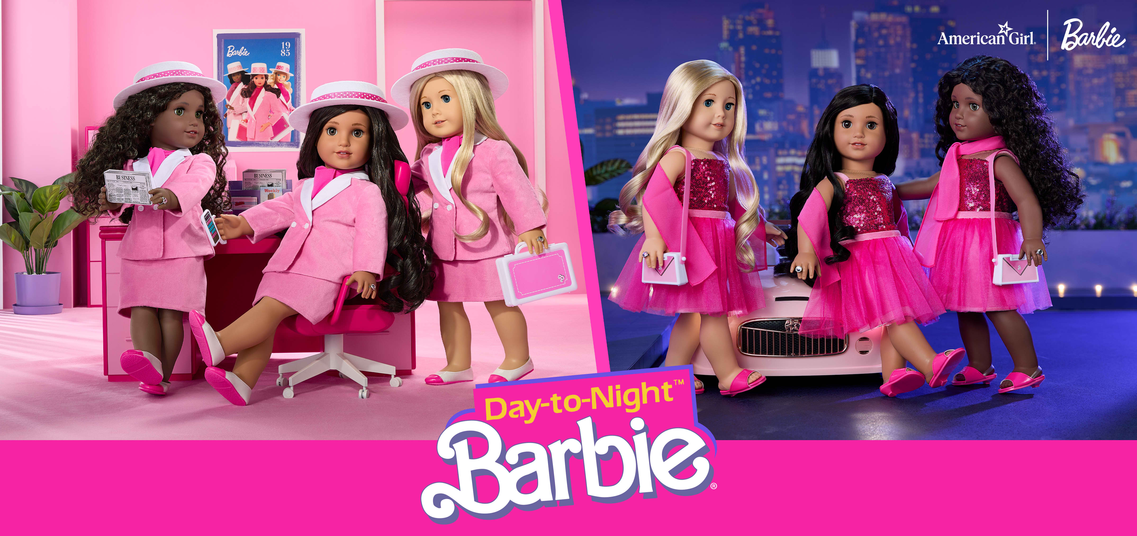 American Girl | Barbie dolls wearing Day to Night outfits