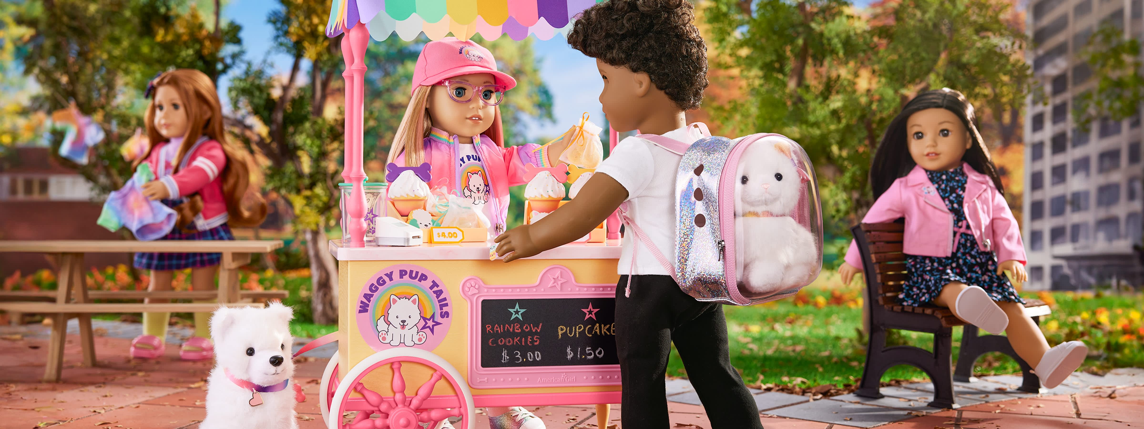 Summer McKinny serving customers at her mobile baking stand