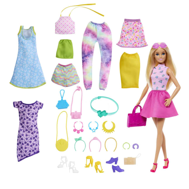 Barbie doll wearing a stylish outfit reminiscent of a Dawn Staley‑inspired Kamilla Cardoso design