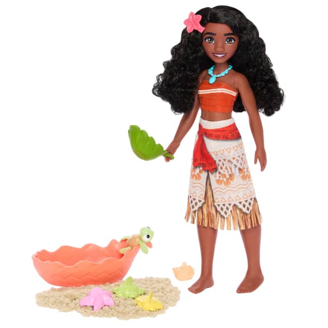 Disney Princess Vaiana 2 Przyjaciele z oceanu Lalka Vaiana, figurka żółwik i akcesoria Zestaw Zabawka 3+ - Image 1 of 6
